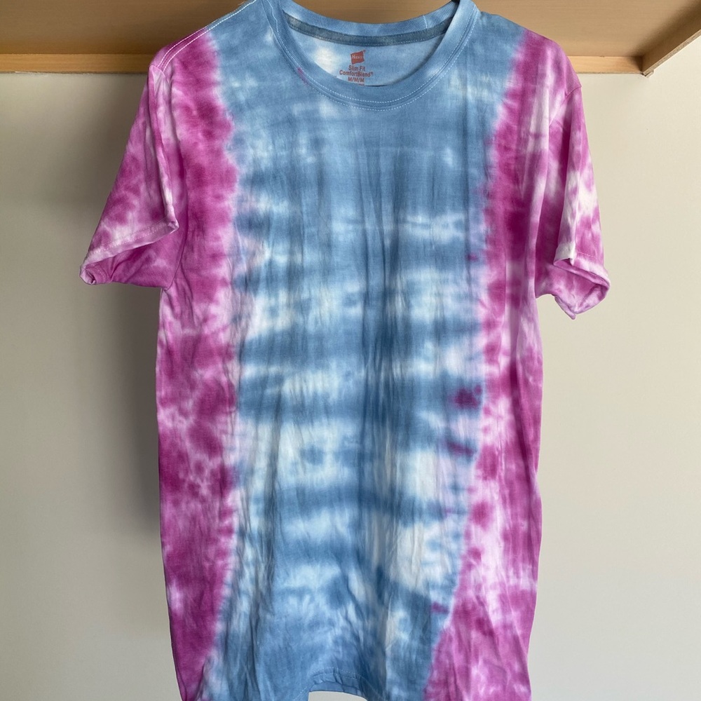 HANDMADE blue and purple tie dye shirt!